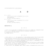 소장 (제3자이의의소) 소장 (제3자이의의소)